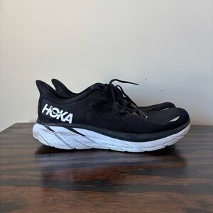 Hoka Black and White Athletic Shoes